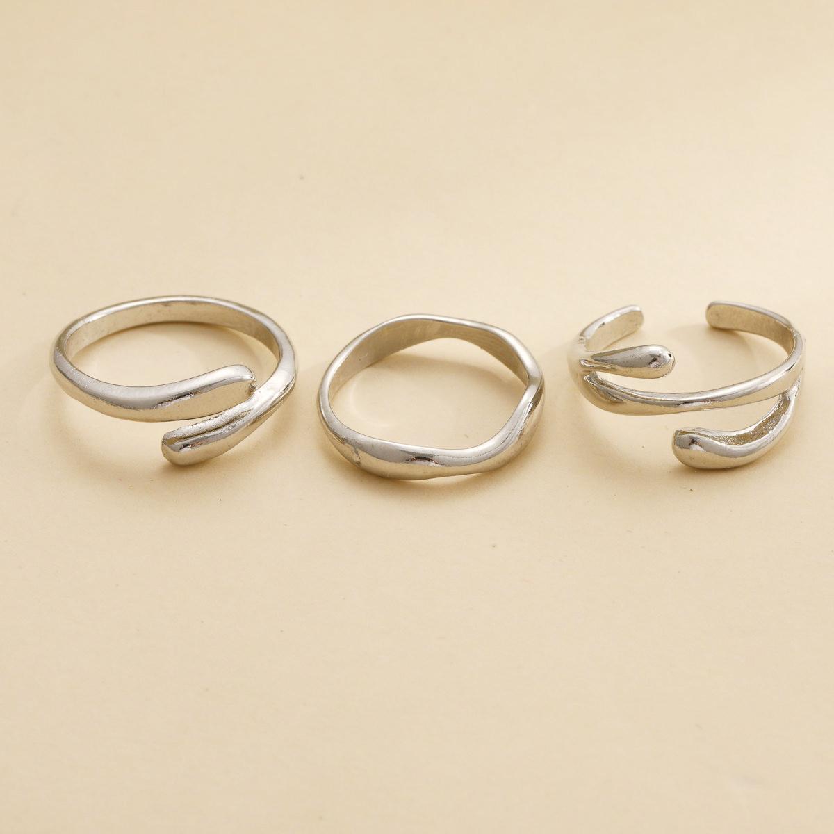 3-piece Irregular Water Drop Ring