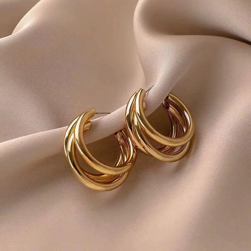 18K Gold Plated Elegant Hoop Earrings