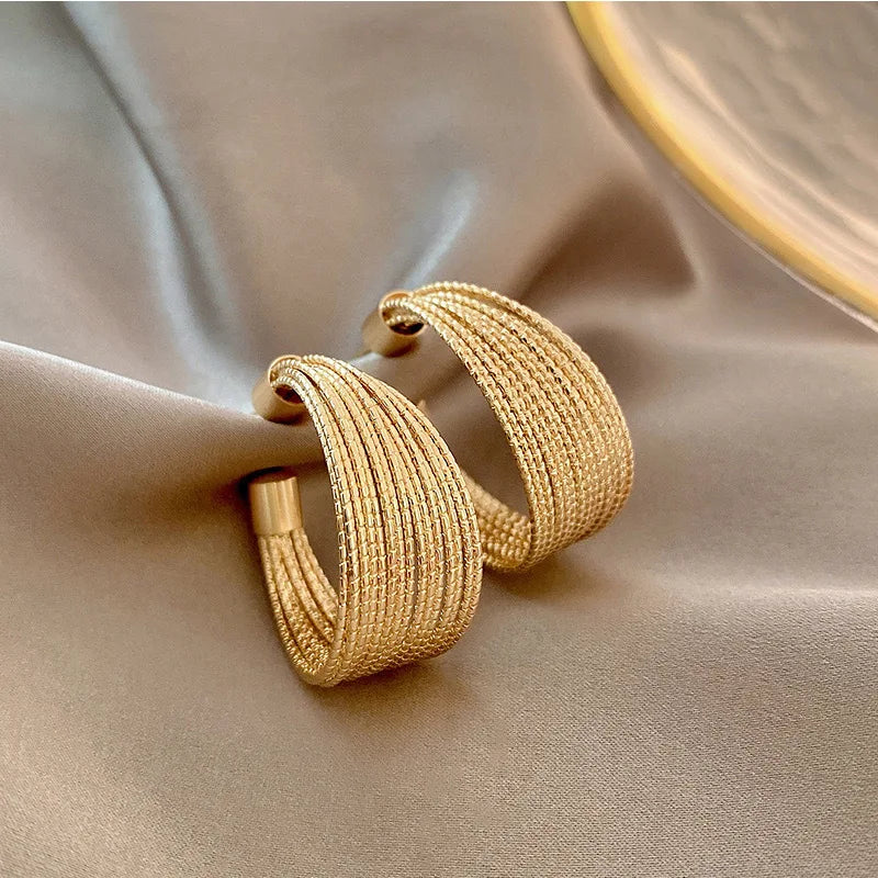 18K Gold Plated Elegant Hoop Earrings