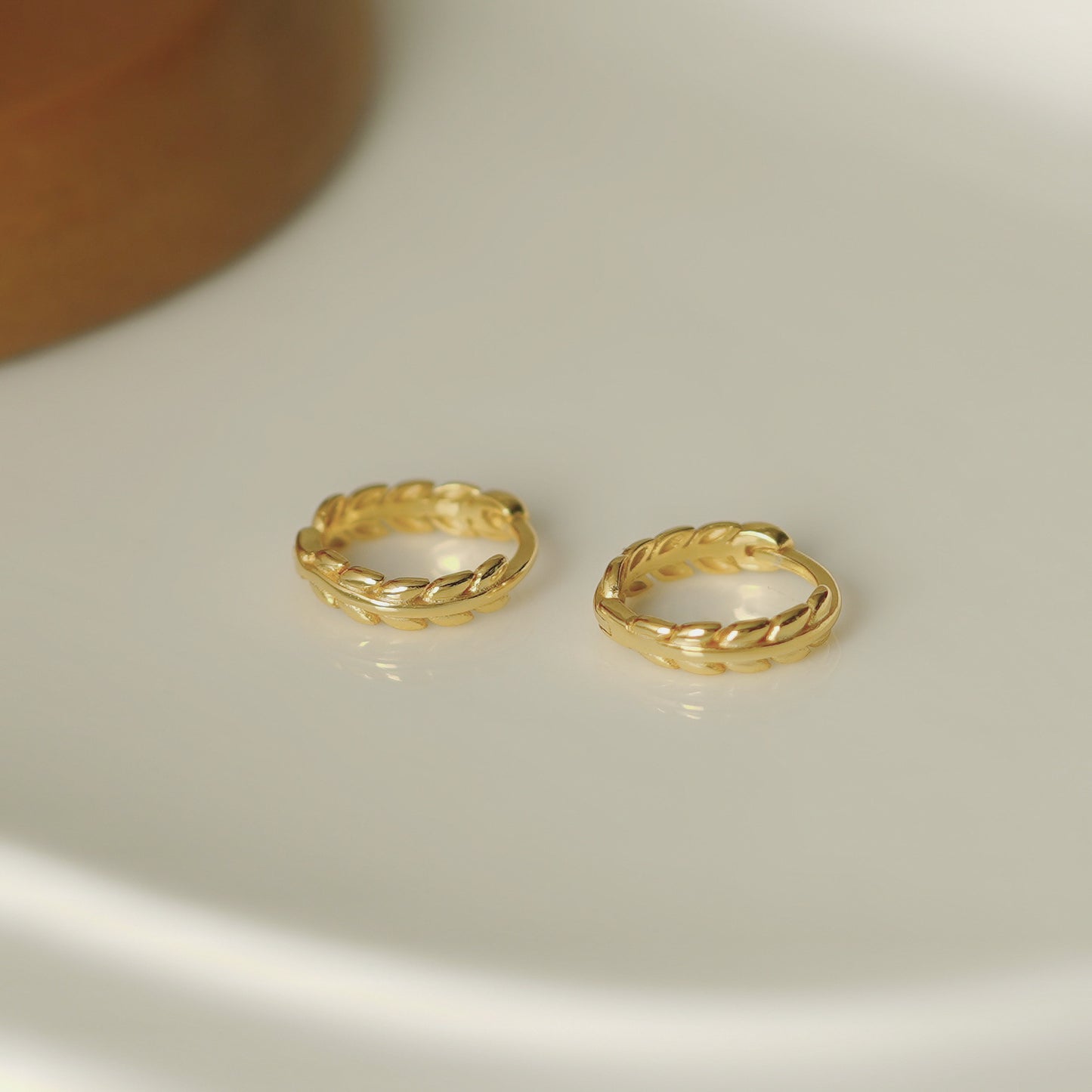 Sterling Silver Simple Fresh Olive Branch Ear Clip