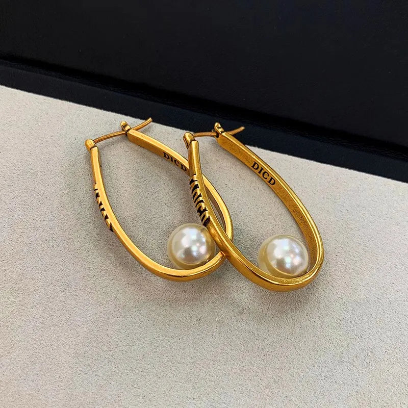 18K Gold Plated Elegant Hoop Earrings