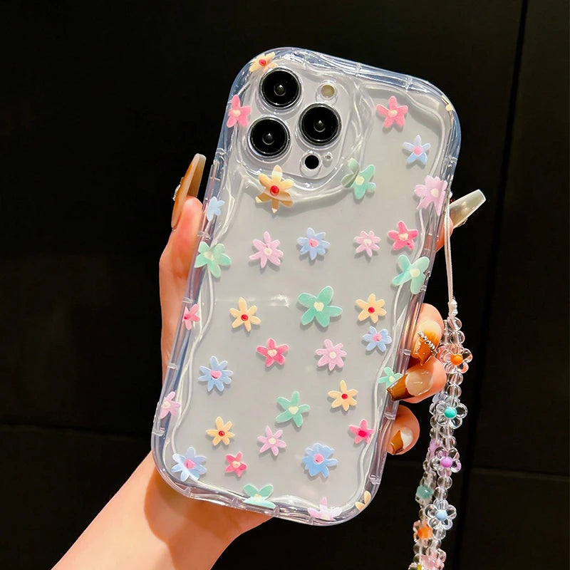 Flower Pattern Bracelet with Lanyard