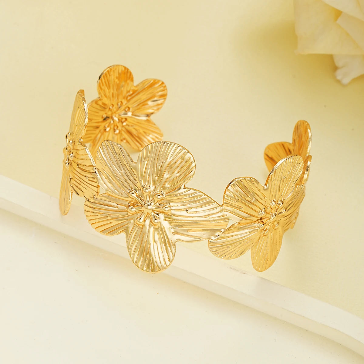 Flowers Adjustable Opening Bracelets