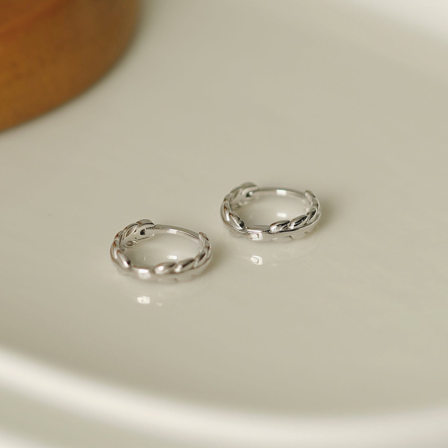 Sterling Silver Simple Fresh Olive Branch Ear Clip