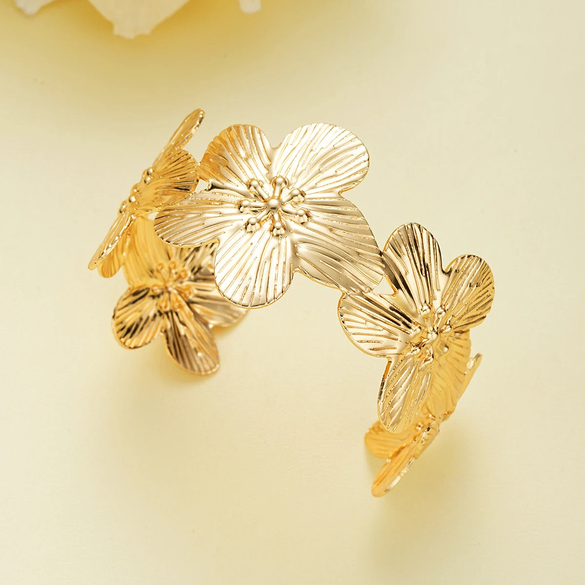 Flowers Adjustable Opening Bracelets