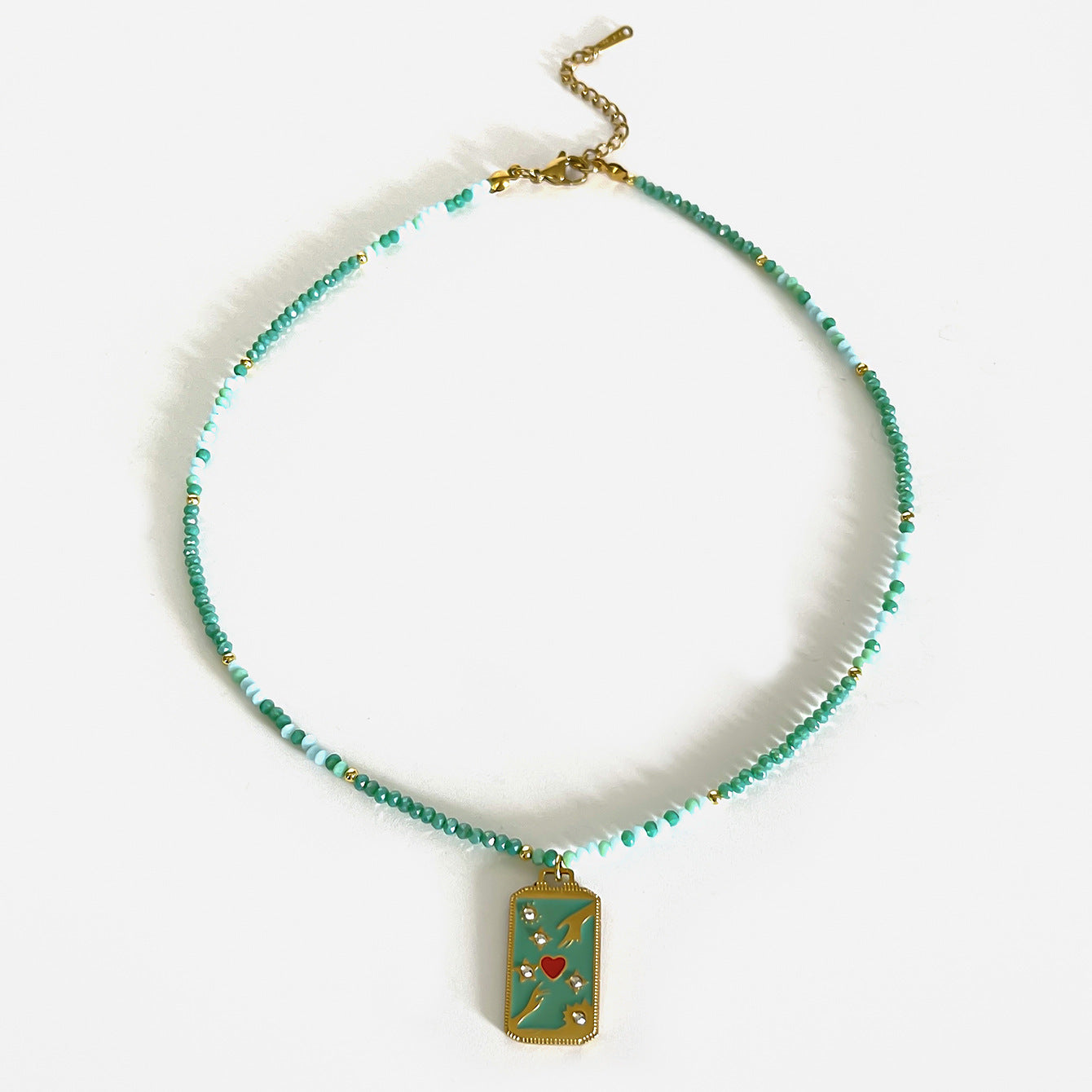 Acrylic Multicolor Beaded Pendant Necklace