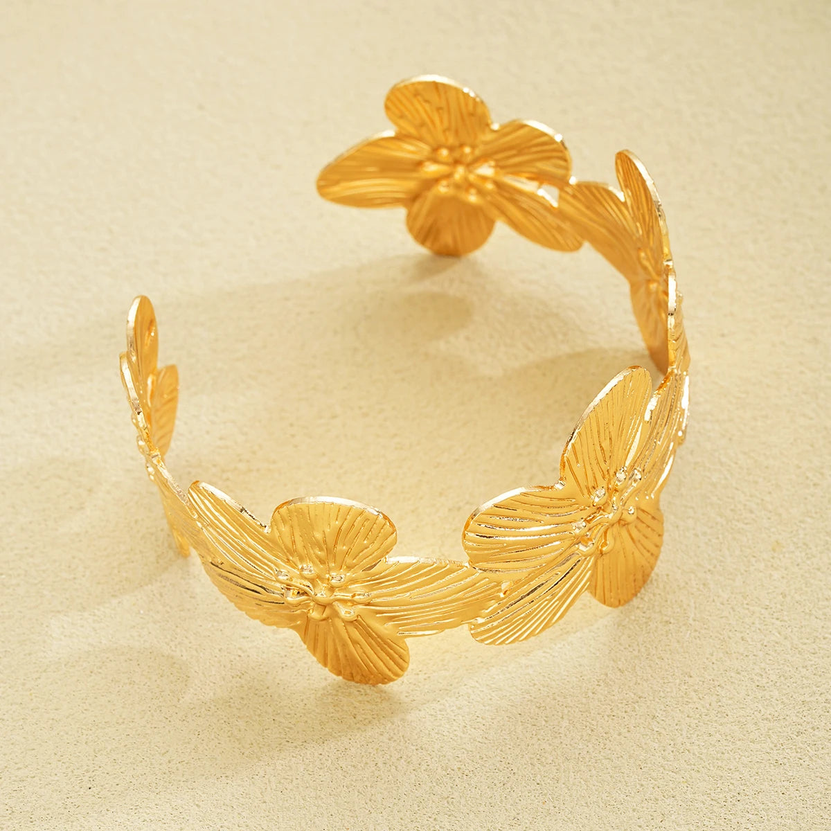 Flowers Adjustable Opening Bracelets