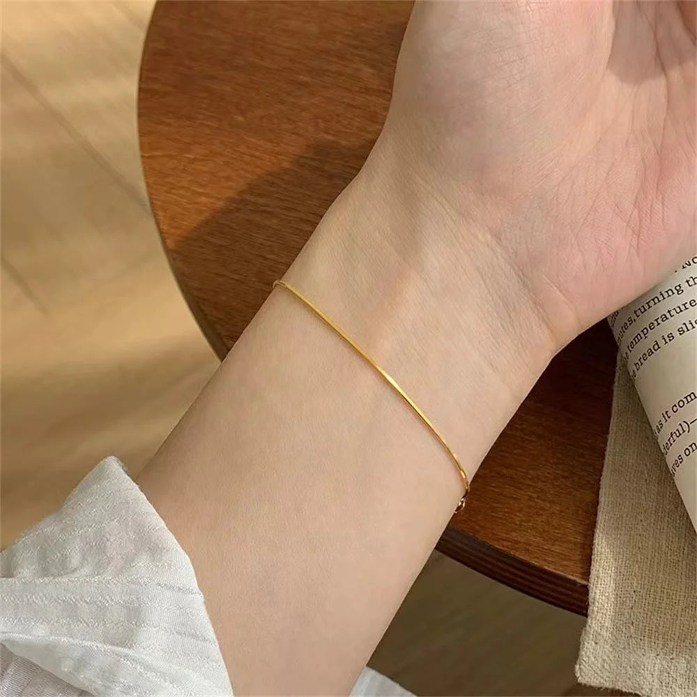 Ultra-fine Stainless Steel Snake Chain Bracelet
