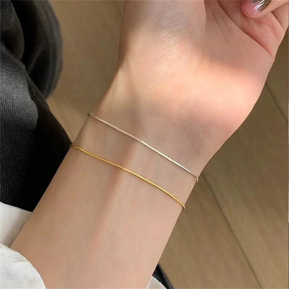 Ultra-fine Stainless Steel Snake Chain Bracelet