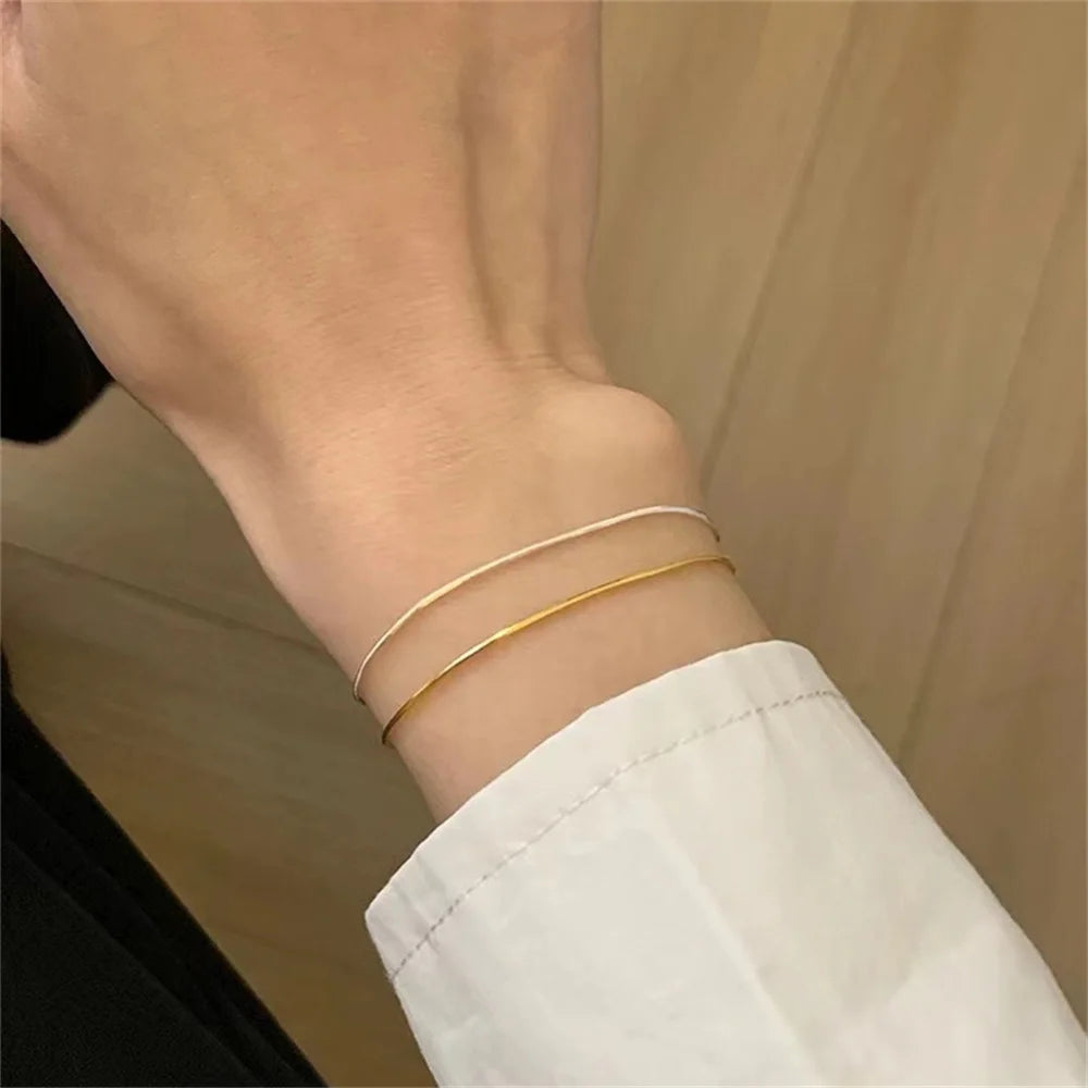 Ultra-fine Stainless Steel Snake Chain Bracelet