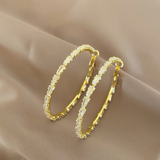 Diamond-encrusted Big Circle Earrings