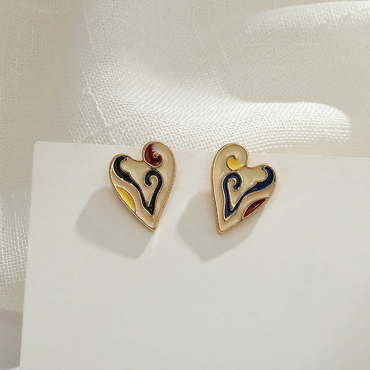 Vintage Court Style Sterling Silver Stud Earrings