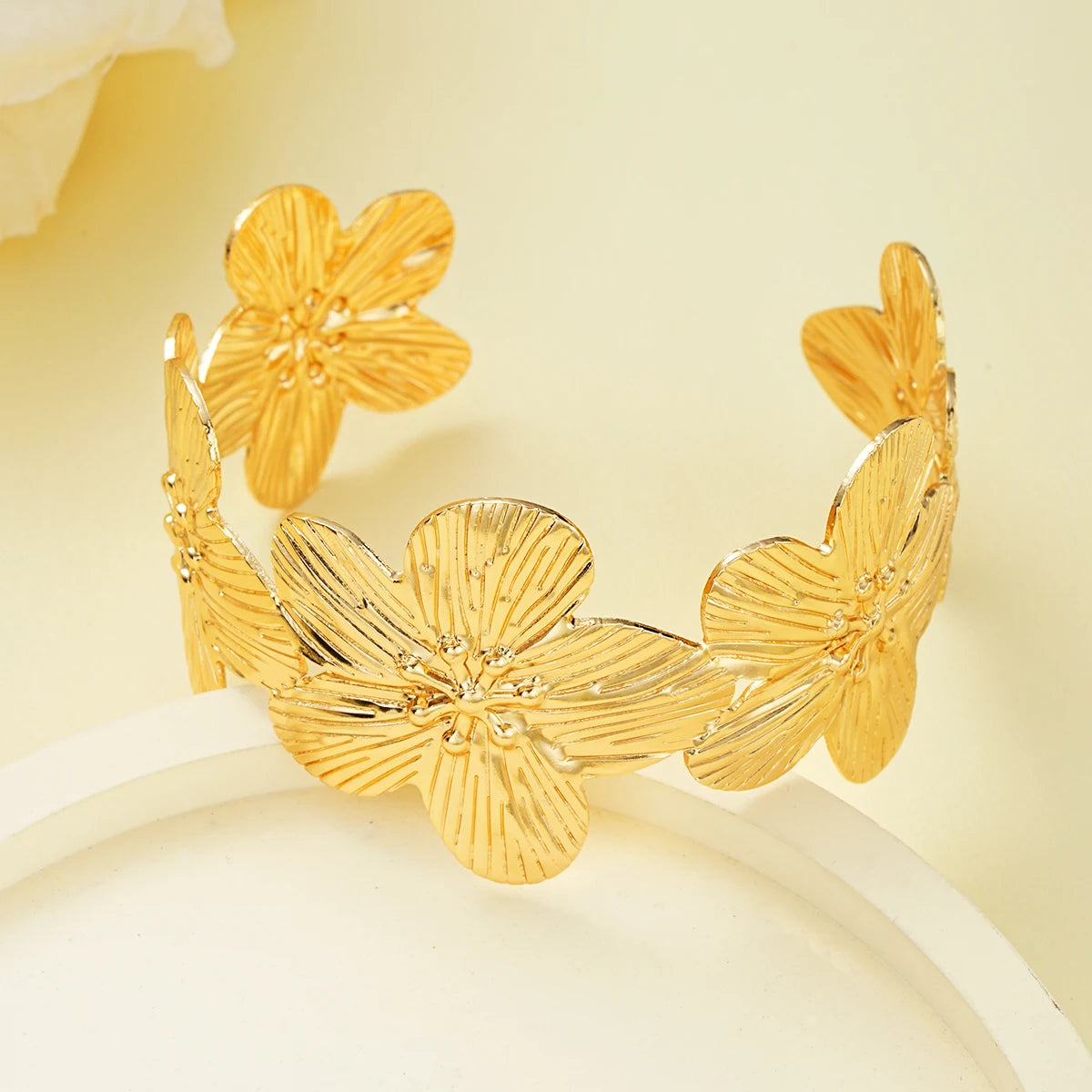 Flowers Adjustable Opening Bracelets