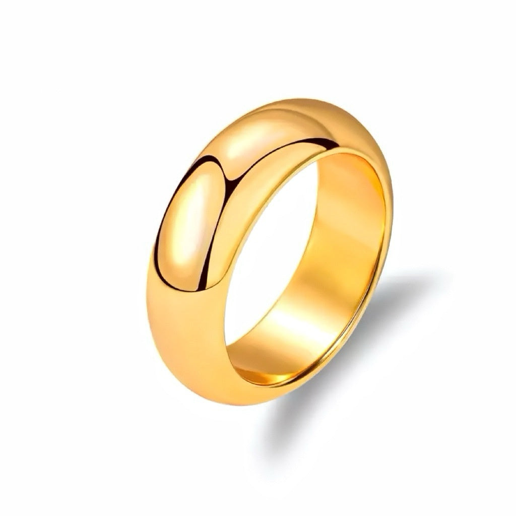 Alluvial Gold Glossy Loach Back Ring Solid Closed Wide Version