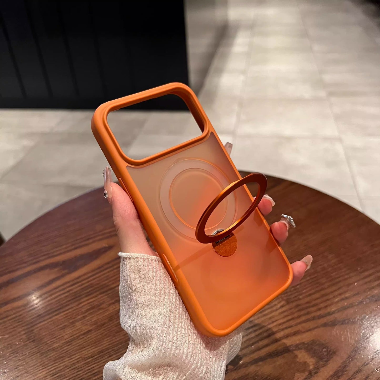 360 Rotating Sound Magnetic Suction Bracket Phone Case Skin Feeling Frosted