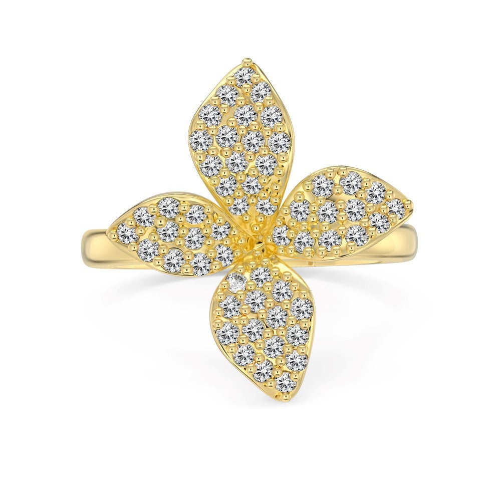 Petal Style Ring, Necklace And Earrings