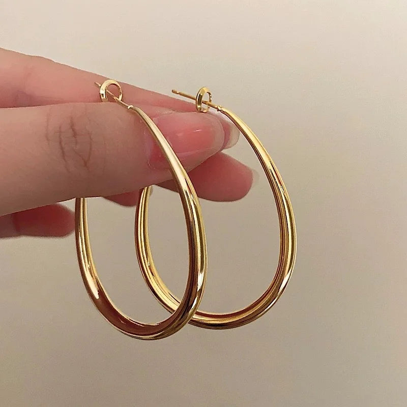 18K Gold Plated Elegant Hoop Earrings
