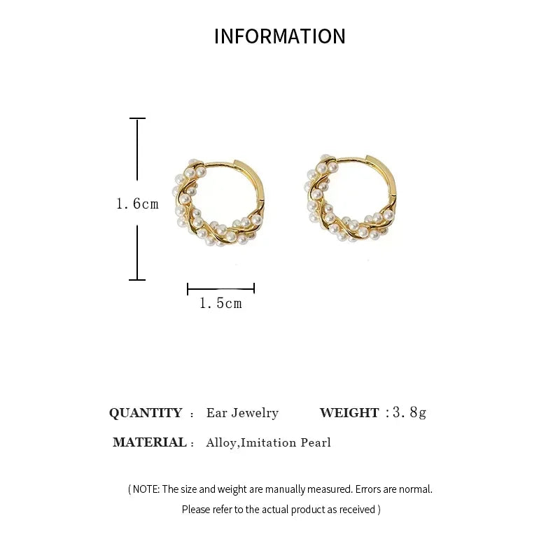Pearl Circle Earring Small Round Hoop