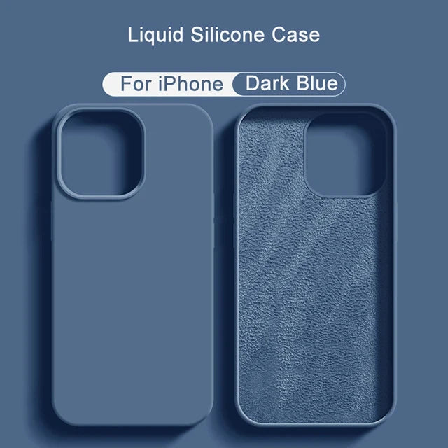 Original Liquid Silicone Case For Apple iPhone 16 14 13 12 11 15 Pro Max Plus Official Case Shockproof Cover Phone Accessories