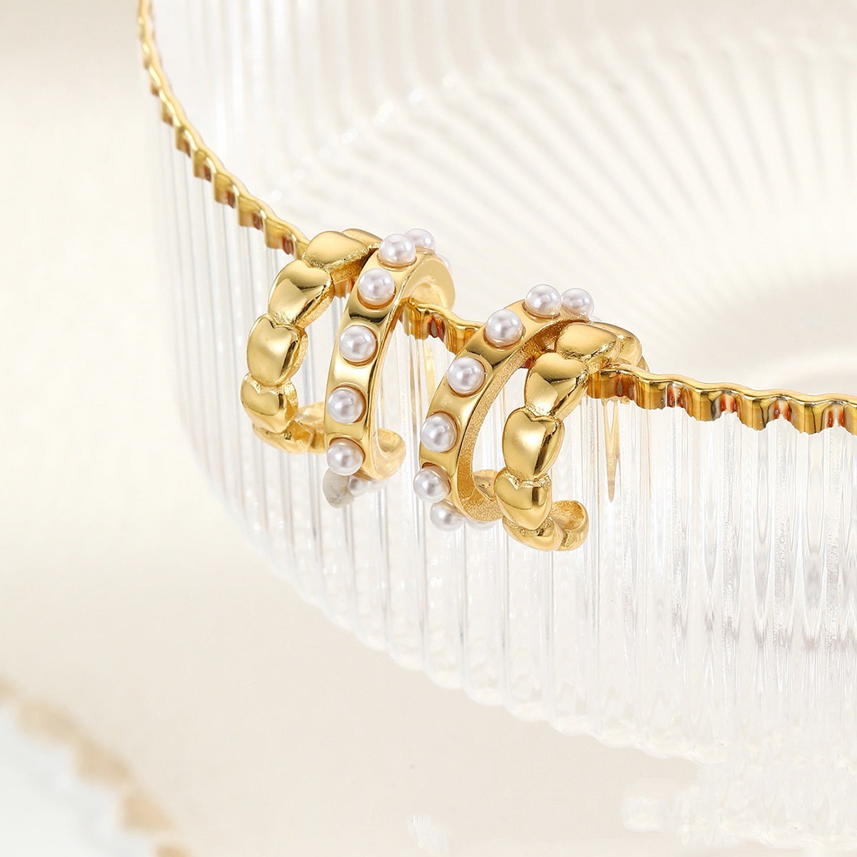 Stainless Steel Retro Double C- Shaped Earrings