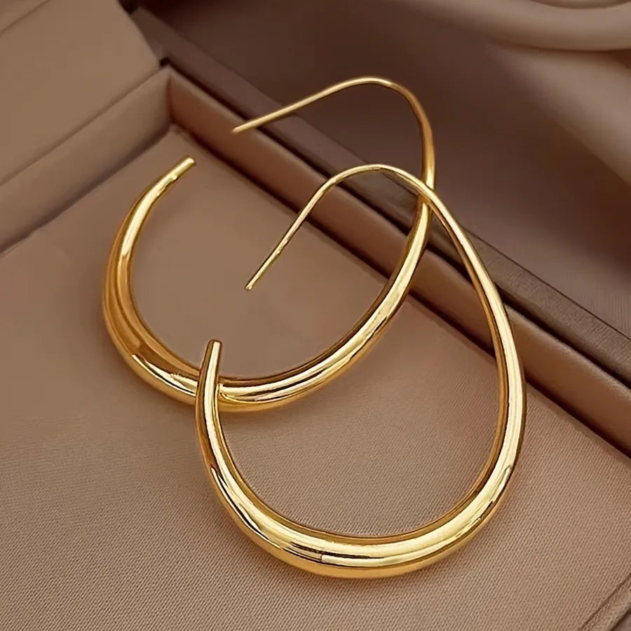 18K Gold Plated Elegant Hoop Earrings