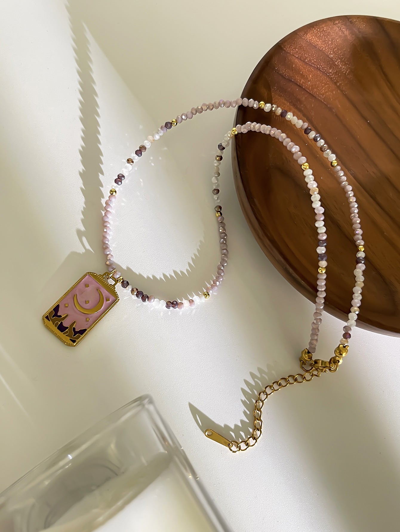 Acrylic Multicolor Beaded Pendant Necklace