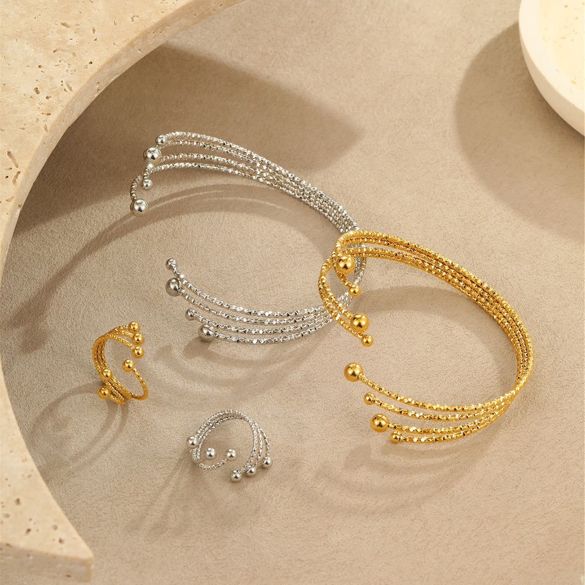 Bracelet & Ring 18K Gold Plating