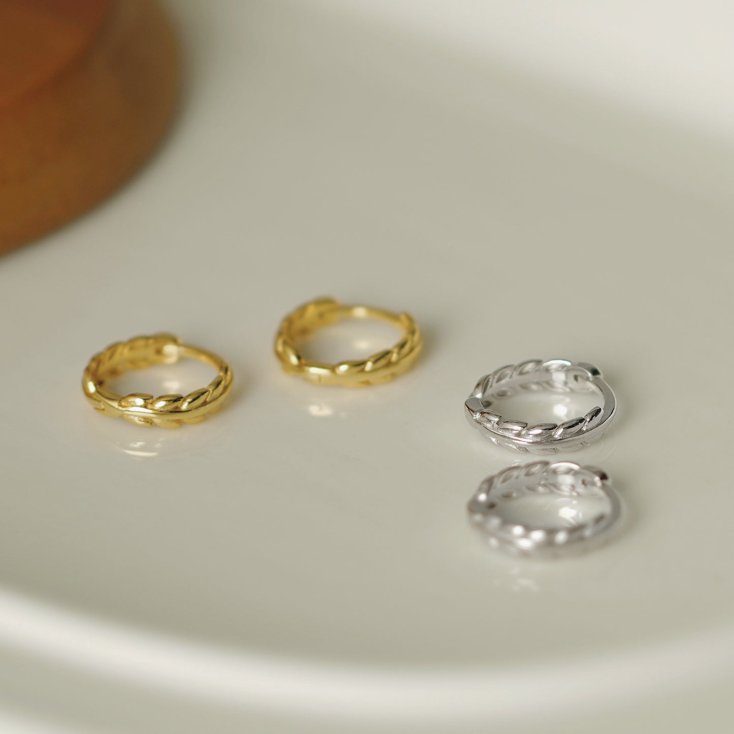 Sterling Silver Simple Fresh Olive Branch Ear Clip