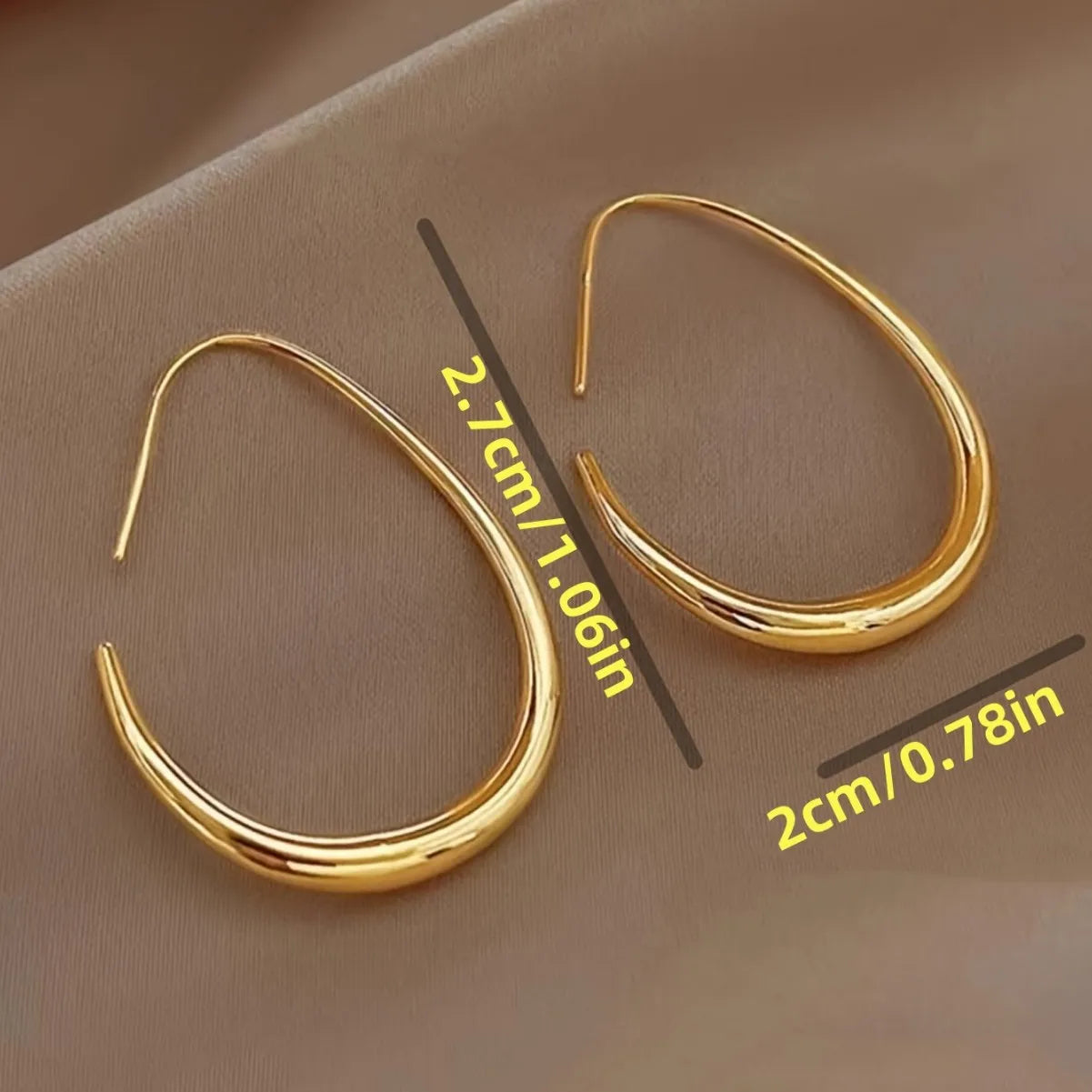 18K Gold Plated Elegant Hoop Earrings
